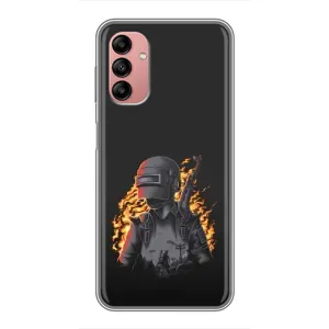 Чохол з картинкою "Герой Pubg" на Samsung Galaxy A04s (В полум'ї)