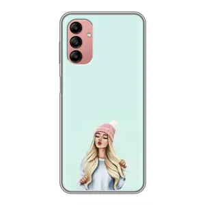 Силіконовый Чохол на Samsung Galaxy A04s з картинкой Модных девушек (В шапці)