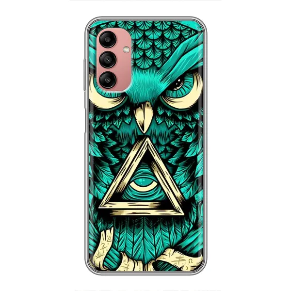 Чехол с рисунком «Зеленая сова» для Samsung Galaxy A04s Чехол с рисунком «Зеленая сова» для Samsung Galaxy A04s