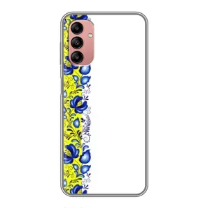 Силиконовый Чехол на Samsung Galaxy A04s с картинкой Вышиванки (Желто-синяя вышиванка)
