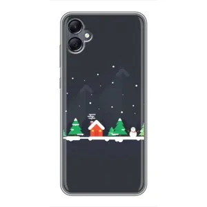 Силиконовый бампер на рождество для Samsung Galaxy A05 (Город зимний)