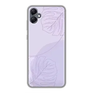 Чехол цветочный дизайн для Samsung Galaxy A05 (Монстера фиолетовая)