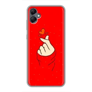 Чехлы (Знак сердечка) на Samsung Galaxy A05 (Сердце на красном)