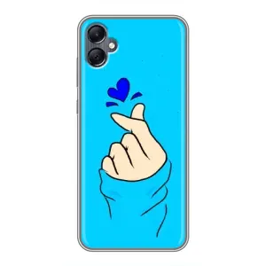 Чехлы (Знак сердечка) на Samsung Galaxy A05 (Сердце на синем)