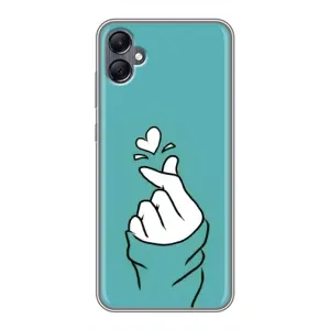 Чехлы (Знак сердечка) на Samsung Galaxy A05 (Сердечко на бирюзовом)