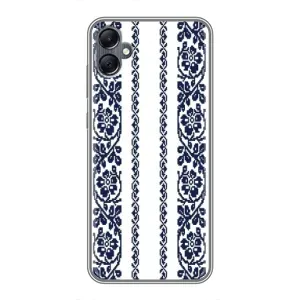 Силиконовый Чехол на Samsung Galaxy A05 с картинкой Вышиванки (Синяя вышиванка)