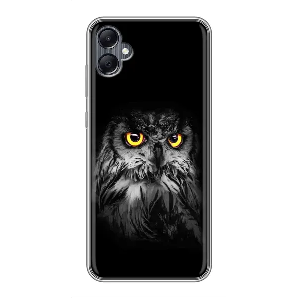 Чехол с рисунком «Сова на чёрном» для Samsung Galaxy A05