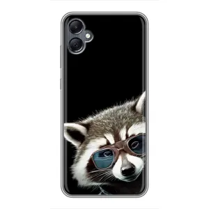 Силиконовый Чехол с Енотами на Samsung Galaxy A05 (Стильный Енот)