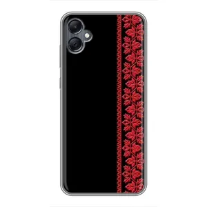 Силиконовый Чехол на Samsung Galaxy A05 с картинкой Вышиванки (Вышиванка на черном)