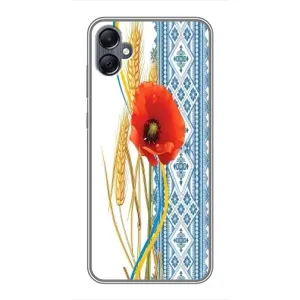 Силиконовый Чехол на Samsung Galaxy A05 с картинкой Вышиванки (Вышиванка с цветком)