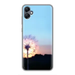 Силиконовый Чехол с одуванчиками на Samsung Galaxy A05 (Закат с одуванчиком)