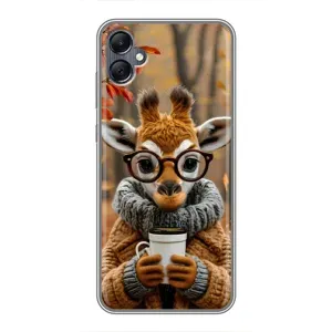 Печатный чехол «Зверята с кофе» для Samsung Galaxy A05 (Жираф с кофе)