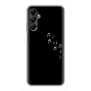 Чехол с картинками на черном фоне для Samsung Galaxy A05s (Ноты)