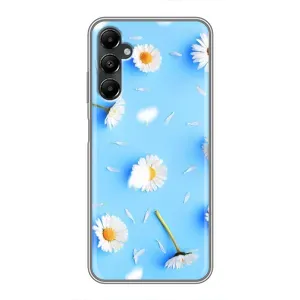 Чехол с Цветами для Samsung Galaxy A05s (ромашки на голубом)