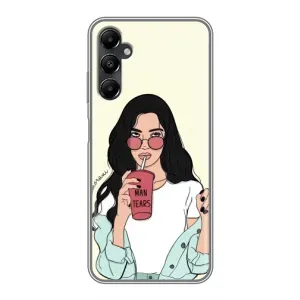 Силиконовый Чехол на Samsung Galaxy A05s с картинкой Стильных Девушек (С напитком)