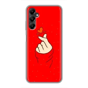 Чехлы (Знак сердечка) на Samsung Galaxy A05s (Сердце на красном)