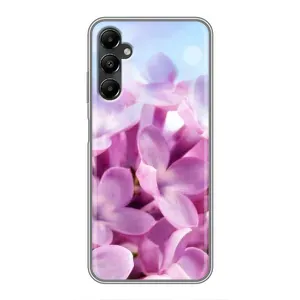 Силиконовый бампер с принтом (цветочки) на Самсунг А05s (Сиреневые цветы)