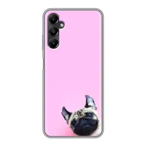 Бампер для Samsung Galaxy A05s с картинкой "Песики" (Собака на розовом)