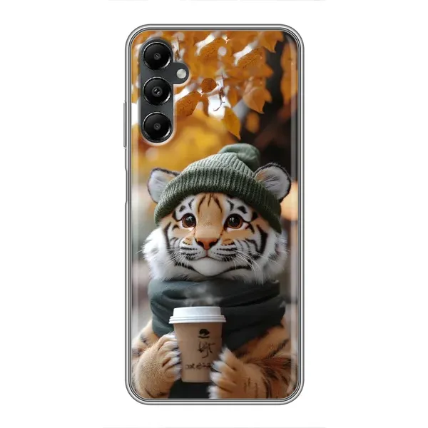 Чехол с рисунком «Тигр с кофе» для Samsung Galaxy A05s Чехол с рисунком «Тигр с кофе» для Samsung Galaxy A05s