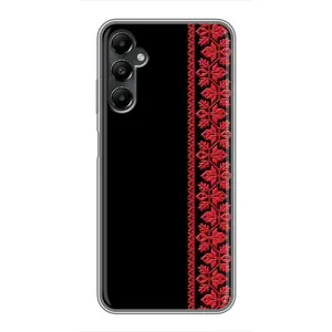 Силиконовый Чехол на Samsung Galaxy A05s с картинкой Вышиванки (Вышиванка на черном)