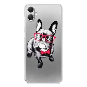 Чехол (ТПУ) Милые собачки для Samsung Galaxy A06 (Бульдог в очках)