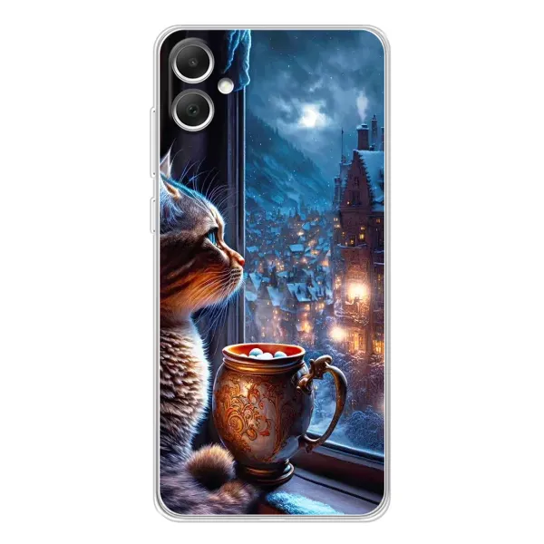 Чехол с рисунком «Кот новогодний» для Samsung Galaxy A06 Чехол с рисунком «Кот новогодний» для Samsung Galaxy A06
