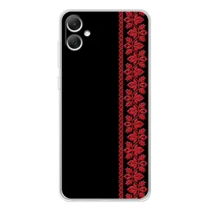 Силиконовый Чехол на Samsung Galaxy A06 (Красная Вышиванка)