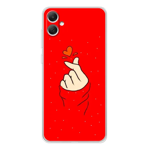 Чехол с рисунком «Сердце на красном» для Samsung Galaxy A06 Чехол с рисунком «Сердце на красном» для Samsung Galaxy A06