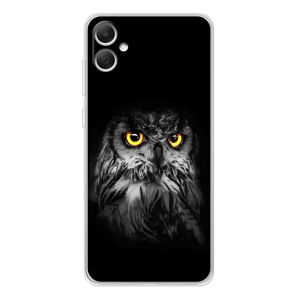 Чехол с рисунком «Сова на чёрном» для Samsung Galaxy A06 Чехол с рисунком «Сова на чёрном» для Samsung Galaxy A06