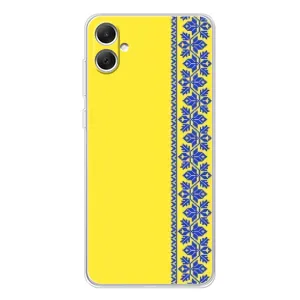 Силиконовый Чехол на Samsung Galaxy A06 (Вышиванка на желтом)