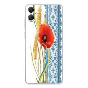 Силиконовый Чехол на Samsung Galaxy A06 с картинкой Вышиванки (Вышиванка с цветком)