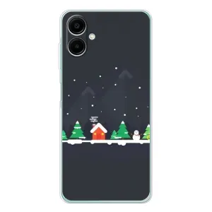 Силиконовый бампер на рождество для Samsung Galaxy A07 (Город зимний)