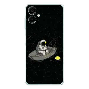 Силиконовый Чехол с принтом "Космонавты" на Samsung Galaxy A07 (Космонавт на рыбалке)