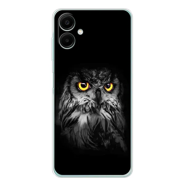 Чехол с рисунком «Сова на чёрном» для Samsung Galaxy A07 Чехол с рисунком «Сова на чёрном» для Samsung Galaxy A07
