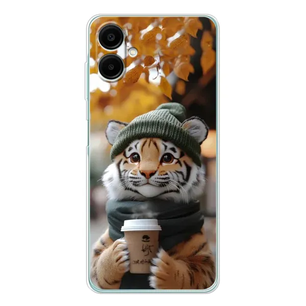 Чехол с рисунком «Тигр с кофе» для Samsung Galaxy A07 Чехол с рисунком «Тигр с кофе» для Samsung Galaxy A07