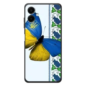 Чехол с Украинской символикой на Самсунг Галакси А07с (Бабочка)