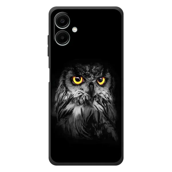 Чехол с рисунком «Сова на чёрном» для Samsung Galaxy A07s Чехол с рисунком «Сова на чёрном» для Samsung Galaxy A07s