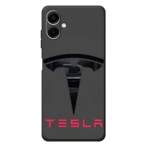 Силіконовий бампер з картинкою машини на Samsung Galaxy A07s (Logo TESLA)