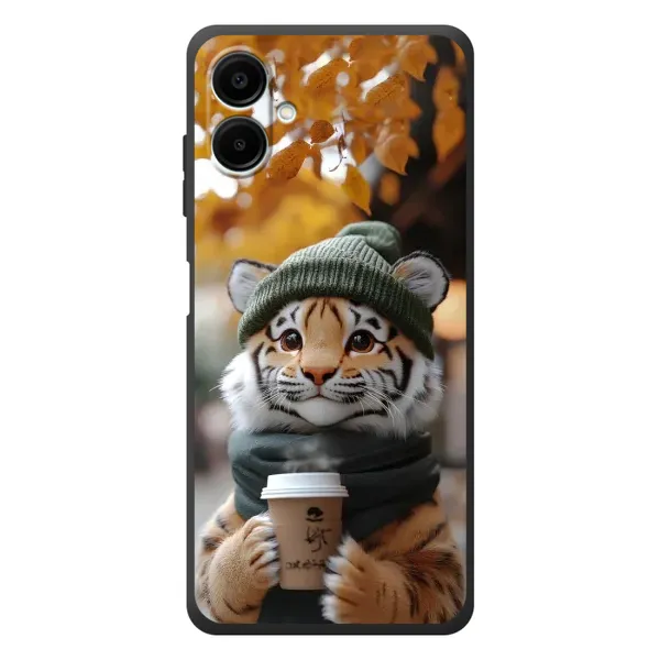 Чехол с рисунком «Тигр с кофе» для Samsung Galaxy A07s Чехол с рисунком «Тигр с кофе» для Samsung Galaxy A07s