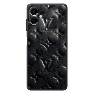 Текстурный Чехол Louis Vuitton для Самсунг Галакси А08 (Черный ЛВ)