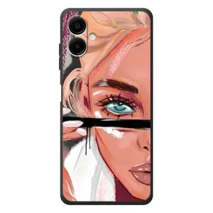 Силіконовый Чохол на Samsung Galaxy A08 з картинкой Модных девушек (Дівчина та вії)