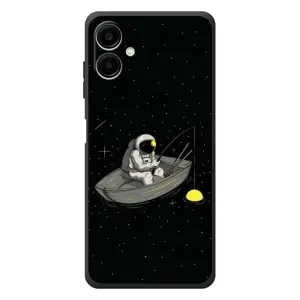 Силиконовый Чехол с принтом "Космонавты" на Samsung Galaxy A08 (Космонавт на рыбалке)