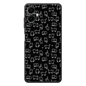 Чохол на тематику: Коти для Samsung Galaxy A08 (Котики на чорному)