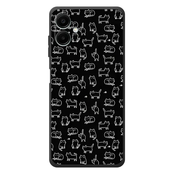 Чехол с рисунком «Котики на черном» для Samsung Galaxy A08 Чехол с рисунком «Котики на черном» для Samsung Galaxy A08
