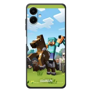 Чехлы для Samsung Galaxy A08 (Персонажи Майн Крафт) (На коне)