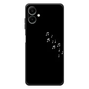 Чохол з картинками на чорному фоні для Samsung Galaxy A08 (Ноти)