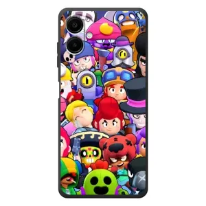 Силиконовый Чехол на Samsung Galaxy A08 с картинкой Brawl Stars (Персонажи)