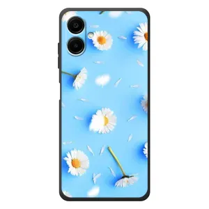 Чохол з Квітами для Samsung Galaxy A08 (ромашки на блакитному)
