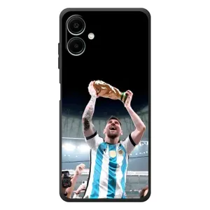 Чехлы Лео Месси Аргентина для Samsung Galaxy A08 (Счастливый Месси)