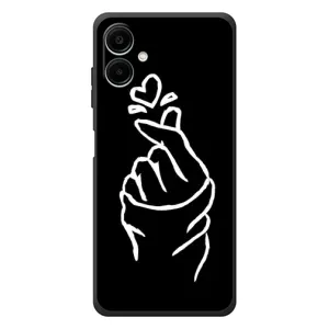 Чехлы (Знак сердечка) на Samsung Galaxy A08 (Сердце на черном)